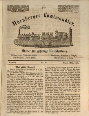 Süddeutsche Blätter für Leben, Wissenschaft und Kunst Samstag 11. März 1837