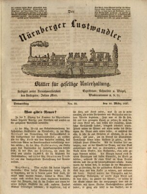 Süddeutsche Blätter für Leben, Wissenschaft und Kunst Donnerstag 16. März 1837