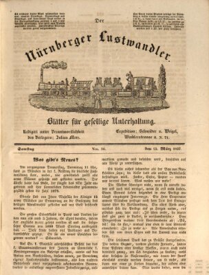 Süddeutsche Blätter für Leben, Wissenschaft und Kunst Samstag 25. März 1837