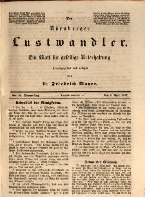 Süddeutsche Blätter für Leben, Wissenschaft und Kunst Donnerstag 6. April 1837