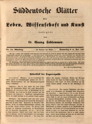 Süddeutsche Blätter für Leben, Wissenschaft und Kunst Donnerstag 21. Dezember 1837