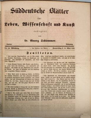 Süddeutsche Blätter für Leben, Wissenschaft und Kunst Donnerstag 24. Mai 1838