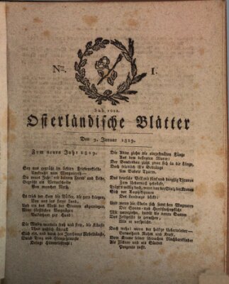 Osterländische Blätter Samstag 9. Januar 1819