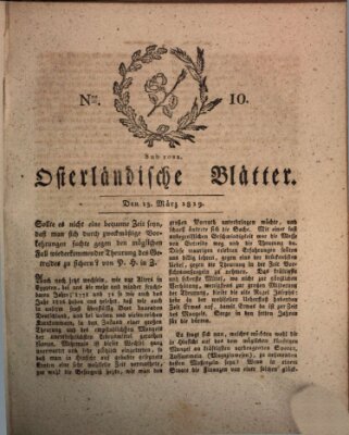 Osterländische Blätter Samstag 13. März 1819