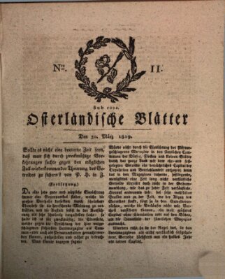 Osterländische Blätter Samstag 20. März 1819