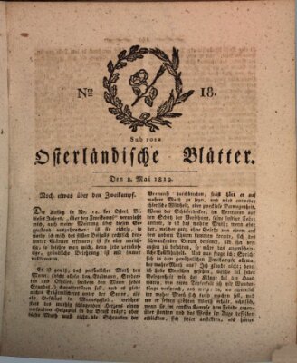 Osterländische Blätter Samstag 8. Mai 1819