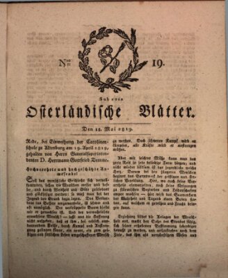 Osterländische Blätter Samstag 15. Mai 1819