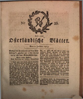 Osterländische Blätter Samstag 3. Juli 1819