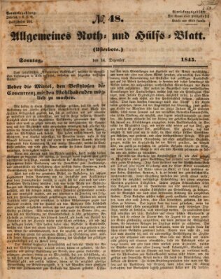 Allgemeines Noth- und Hülfs-Blatt Sonntag 14. Dezember 1845