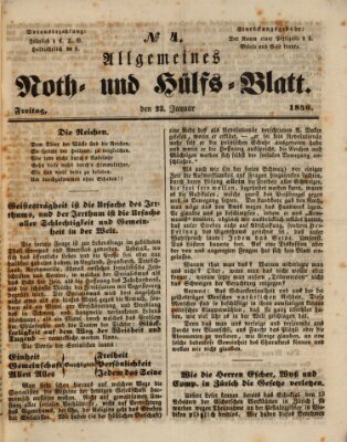 Allgemeines Noth- und Hülfs-Blatt Freitag 23. Januar 1846