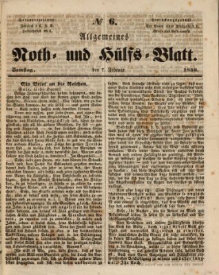 Allgemeines Noth- und Hülfs-Blatt Samstag 7. Februar 1846