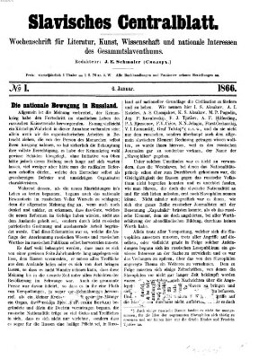 Slavisches Centralblatt (Centralblatt für slavische Literatur und Bibliographie) Samstag 6. Januar 1866