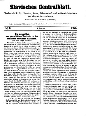 Slavisches Centralblatt (Centralblatt für slavische Literatur und Bibliographie) Samstag 10. Februar 1866