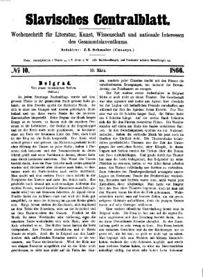 Slavisches Centralblatt (Centralblatt für slavische Literatur und Bibliographie) Samstag 10. März 1866