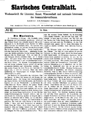 Slavisches Centralblatt (Centralblatt für slavische Literatur und Bibliographie) Samstag 24. März 1866