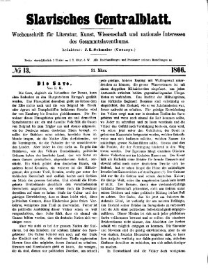 Slavisches Centralblatt (Centralblatt für slavische Literatur und Bibliographie) Samstag 31. März 1866