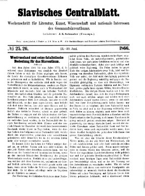 Slavisches Centralblatt (Centralblatt für slavische Literatur und Bibliographie) Samstag 23. Juni 1866