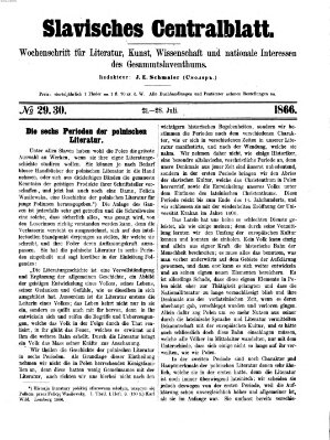 Slavisches Centralblatt (Centralblatt für slavische Literatur und Bibliographie) Donnerstag 26. Juli 1866