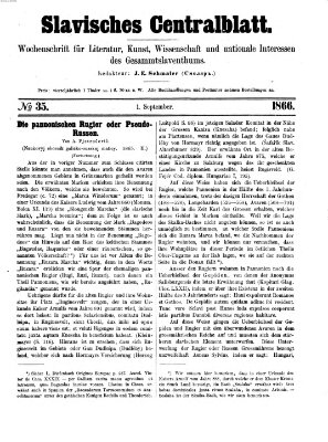 Slavisches Centralblatt (Centralblatt für slavische Literatur und Bibliographie) Samstag 1. September 1866