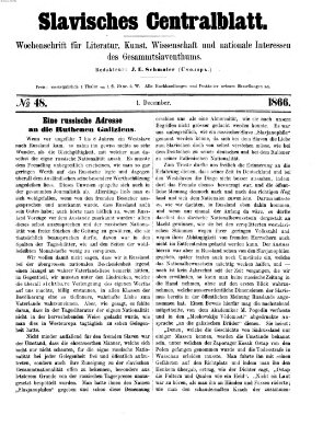 Slavisches Centralblatt (Centralblatt für slavische Literatur und Bibliographie) Samstag 1. Dezember 1866