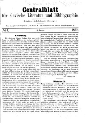 Centralblatt für slavische Literatur und Bibliographie Samstag 5. Januar 1867