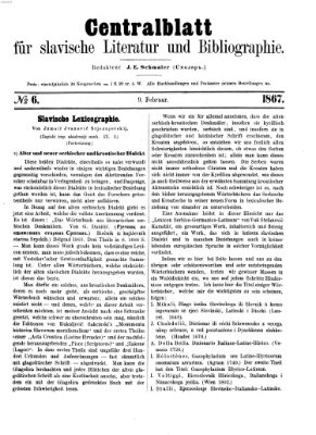 Centralblatt für slavische Literatur und Bibliographie Samstag 9. Februar 1867