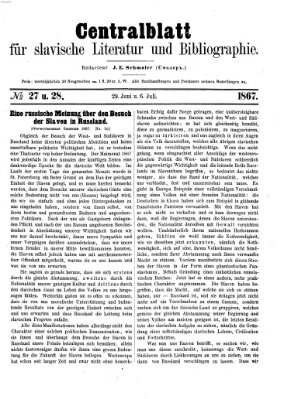 Centralblatt für slavische Literatur und Bibliographie Dienstag 2. Juli 1867