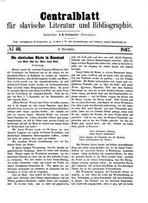 Centralblatt für slavische Literatur und Bibliographie Samstag 9. November 1867