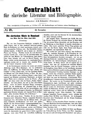 Centralblatt für slavische Literatur und Bibliographie Samstag 23. November 1867