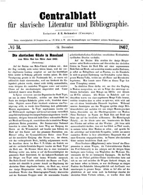 Centralblatt für slavische Literatur und Bibliographie Samstag 14. Dezember 1867