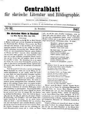 Centralblatt für slavische Literatur und Bibliographie Samstag 21. Dezember 1867