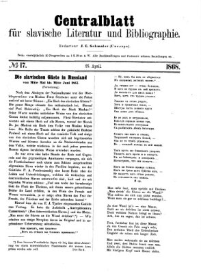 Centralblatt für slavische Literatur und Bibliographie Samstag 25. April 1868