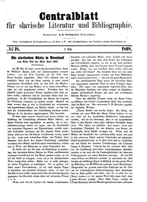 Centralblatt für slavische Literatur und Bibliographie Samstag 2. Mai 1868