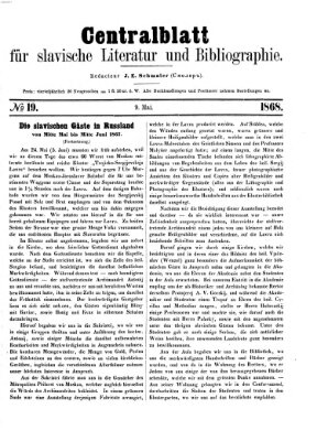 Centralblatt für slavische Literatur und Bibliographie Samstag 9. Mai 1868