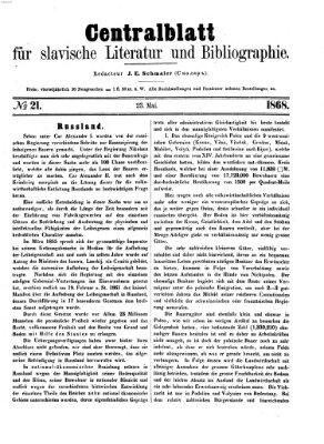 Centralblatt für slavische Literatur und Bibliographie Samstag 23. Mai 1868