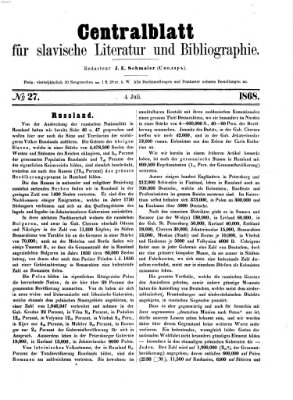 Centralblatt für slavische Literatur und Bibliographie Samstag 4. Juli 1868