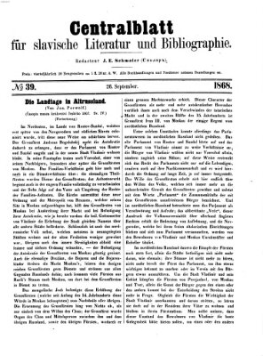 Centralblatt für slavische Literatur und Bibliographie Samstag 26. September 1868