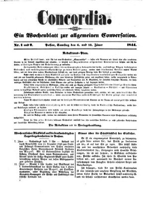 Concordia (Donau-Zeitung) Samstag 6. Januar 1844