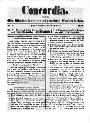 Concordia (Donau-Zeitung) Samstag 3. Februar 1844