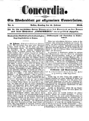 Concordia (Donau-Zeitung) Samstag 10. Februar 1844