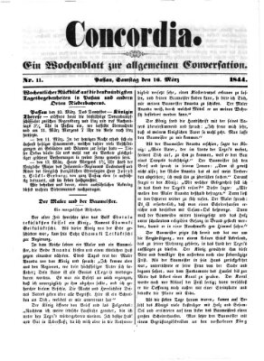 Concordia (Donau-Zeitung) Samstag 16. März 1844