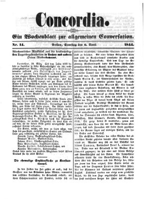 Concordia (Donau-Zeitung) Samstag 6. April 1844