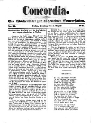 Concordia (Donau-Zeitung) Samstag 3. August 1844