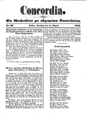 Concordia (Donau-Zeitung) Samstag 10. August 1844