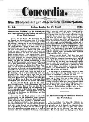 Concordia (Donau-Zeitung) Samstag 24. August 1844