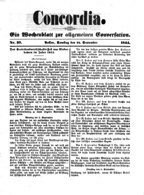 Concordia (Donau-Zeitung) Samstag 14. September 1844