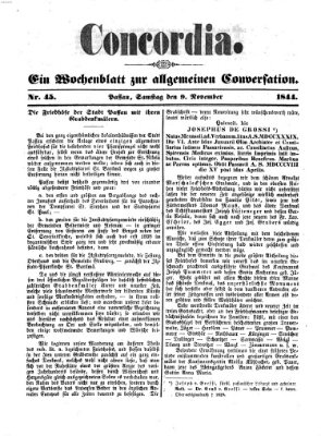 Concordia (Donau-Zeitung) Samstag 9. November 1844