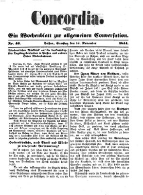 Concordia (Donau-Zeitung) Samstag 16. November 1844