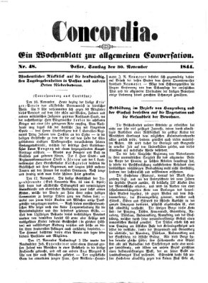 Concordia (Donau-Zeitung) Samstag 30. November 1844
