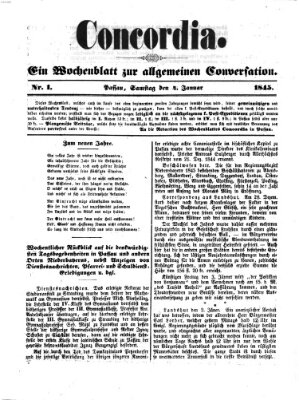 Concordia (Donau-Zeitung) Samstag 4. Januar 1845